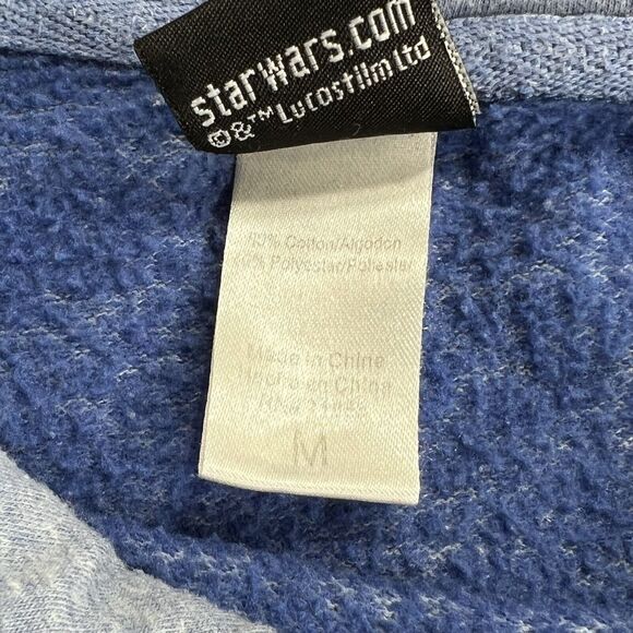 Star Wars Youth Medium Long Sleeve Fleece Hoodie Pullover Logo Blue Sweatshirt - Picture 10 of 12